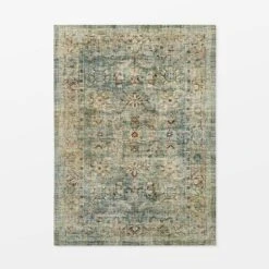 Ledges Digital Floral Print Distressed Persian Rug Green - Threshold™ Designed By Studio McGee -Brick Wall GUEST eafd3dca 0c26 4adc 8ff9 086ab3b619ea