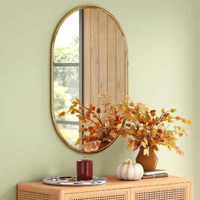 24"x36" Metal Tube Wall Mirror Gold - Threshold™ 3 24"x36" Metal Tube Wall Mirror Gold - Threshold™