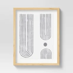 (Set Of 2) 16" X 20" Curve Lines Framed Under Glass Black - Threshold™ -Brick Wall GUEST f6890c67 a983 4e7b bea1 31c0252a6c35