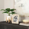 Artificial Leaf In Wood Planter - Threshold™: Lush Taro, White Stoneware Pot, Indoor Decor -Brick Wall GUEST f9cc5ada 547c 4188 abea cc406747584f