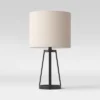 Medium Modern Industrial Assembled Table Lamp Black - Threshold™: UL Listed, Cotton-Linen Shade, Metal Body, No Bulb Included -Brick Wall GUEST f9ea25e1 4f73 49f1 914f 0358557903cf