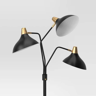 70"x36" 3-Head Floor Lamp Black - Threshold™: Adjustable, ETL Listed, Metal Shades, No Tools Assembly 5 70"x36" 3-Head Floor Lamp Black - Threshold™: Adjustable, ETL Listed, Metal Shades, No Tools Assembly - Image 3