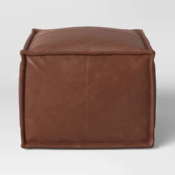 Earl Faux Leather French Seam Ottoman - Threshold™ -Brick Wall GUEST fd85c80c 28fa 450f 891c de0a371ca7e6