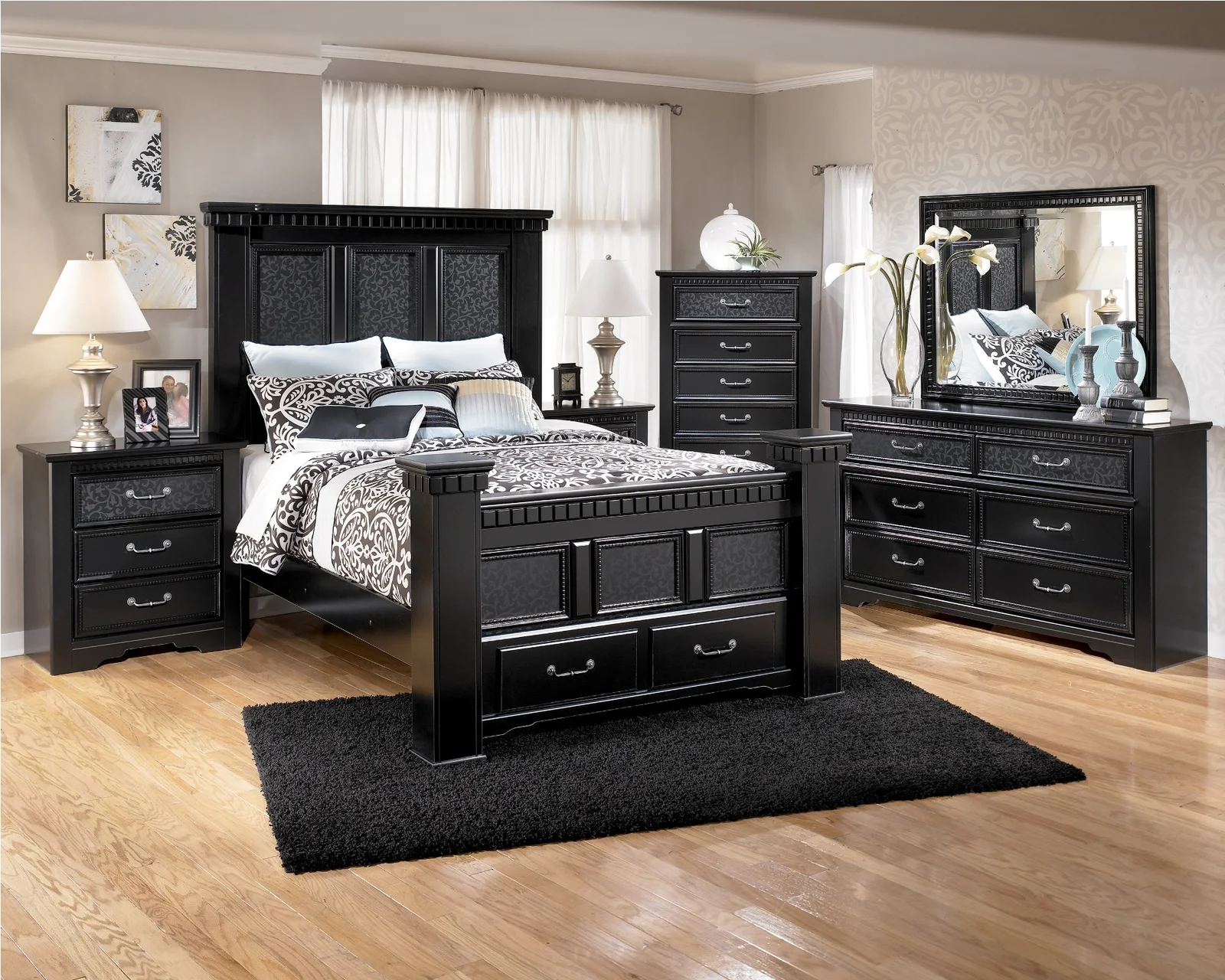 Brick Wall -Brick Wall furniture black bedroom set1